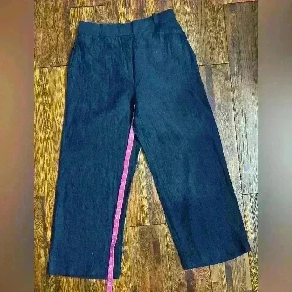 ARITZIA BABATON The Agency Crepe Cropped Pant in Navy